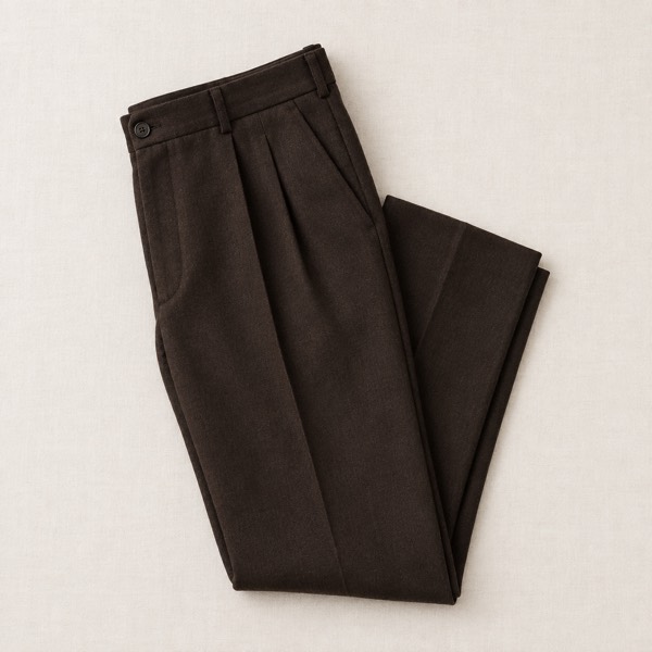 Brown pleated trousers