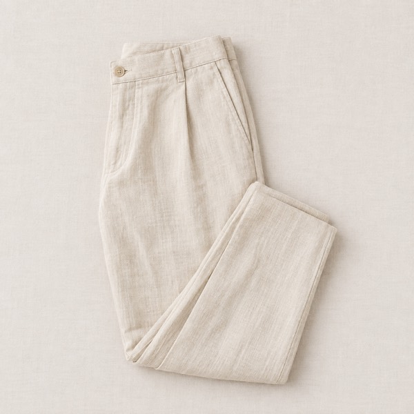Ecru linen trousers